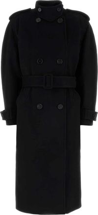 Chlo&eacute; Double-Breasted Wool Coat - Dames - Mantel - Zwart - XS - Katoen - Jassen