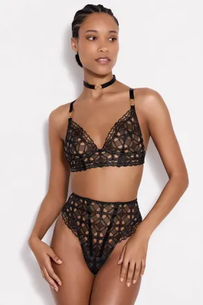 Bordelle Alta High Waist Thong In Black