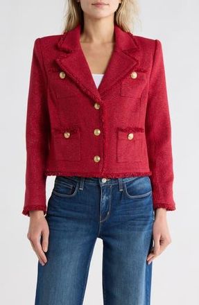 L'agence Sylvia Metallic Blazer in Garnet Red/copper at Nordstrom Rack, Size 10