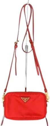 Prada Pre-owned Cross Body Bags, female, Red, Size: ONE SIZE Pre-owned Vintage Nylon Cross Body Bag