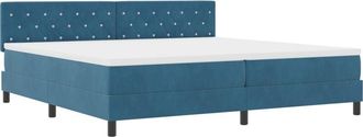 vidaXL Vidaxl - Box Spring Bed with Mattress Dark blue 200 x 200 cm Fabric