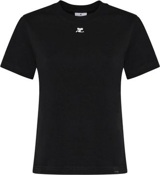 Courr&egrave;ges T-Shirts - Dames - T-shirts - Zwart - S - Tops