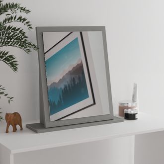 Lewis's Milan Small Mirror in Grey Gloss & Grey Oak - Ready Assembled - Lewiss Home | TJ Hughes