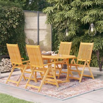 vidaXL Vidaxl - Conjunto De Comedor De Jard&iacute;n 5 Piezas Madera Maciza De Teca