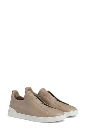 Ermenegildo Zegna Triple Stitch SECONDSKIN Sneaker in Light Taupe at Nordstrom, Size 10.5Us