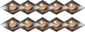 QAZQA Modern Recessed Spotlights Steel Tiltable Set of 10 - Edu