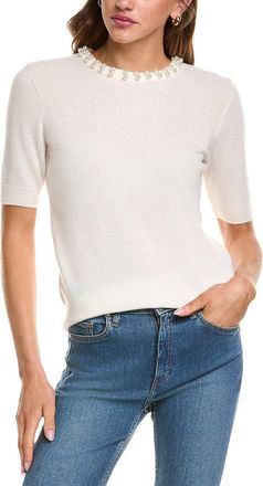 Alberta Ferretti Philosophy Pearl Bead Cashmere Sweater