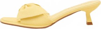 Matisse Footwear Womens Pompano Bow Kitten Heel Slide Sandals In Yellow