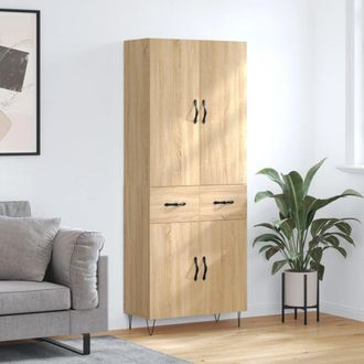 Berkfield Home Highboard Sonoma Oak 69.5x34x180 cm Engineered Wood in Brown