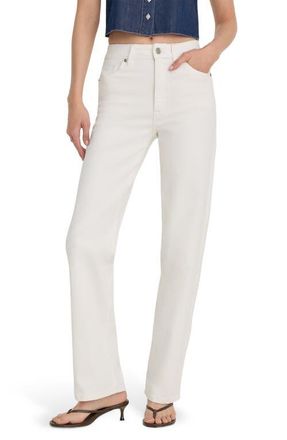 Good American Good True High Waist Straight Leg Jeans in White001 at Nordstrom, Size 10
