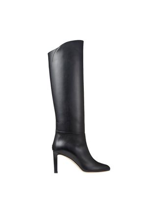 Jimmy Choo London Karter 85 Black Calf Leather Knee-High Boots Size 39