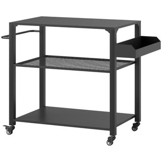 OUTSUNNY Carrito de parrilla 105x50x79 cm negro