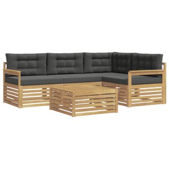 vidaXL Conjunto De Sof&aacute;s De Exterior 6 Pcs Blanco Y Antracita Vidaxl