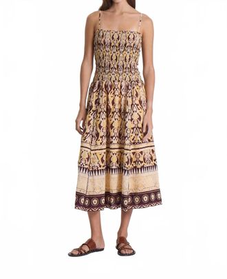 Maria Cher Delancey Selva Midi Dress In Yellow Vibes