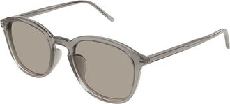 Saint Laurent SL 782/K Asian Fit 004 Mens Sunglasses Brown Size 53 - Free RX Lenses - Free RX Lenses