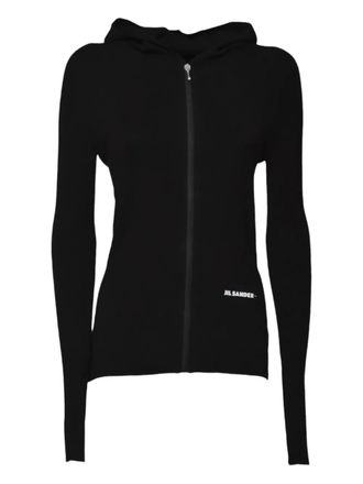 Jil Sander logo-print hoodie - Black