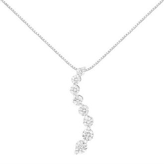 House of Brilliance AGS Certified 14k White Gold 3.0 Cttw Diamond Journey 18 Pendant Necklace at Nordstrom