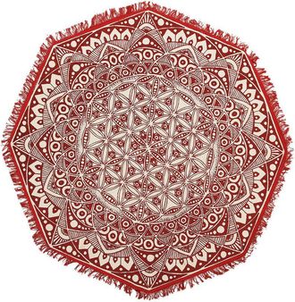 Beliani Rug MEZITILI Red &oslash; 120 cm Cotton