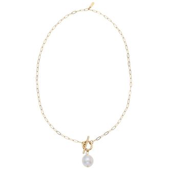 Pompeii3 18k Yellow Gold Plated Fresh Water Pearl Cassis Necklace 18.5