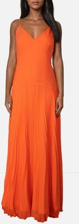 Cami NYC Jennelyn Pleated Chiffon Gown in Clementine at Nordstrom, Size 00