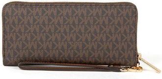 Michael Kors Womens Wallet Brown 89.coated Canvas Bags Polyester