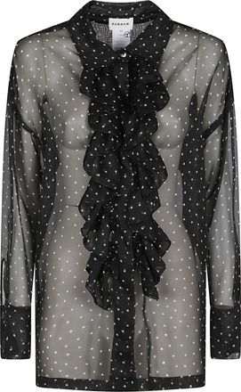 P.A.R.O.S.H. Black Pioggia Sheer Polyester Shirt