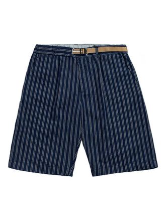 White Sand belt striped bermuda shorts - Blue