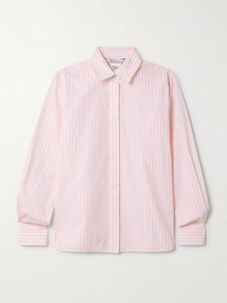 Max Mara Camicia In Popeline Di Cotone A Righe - Rosa