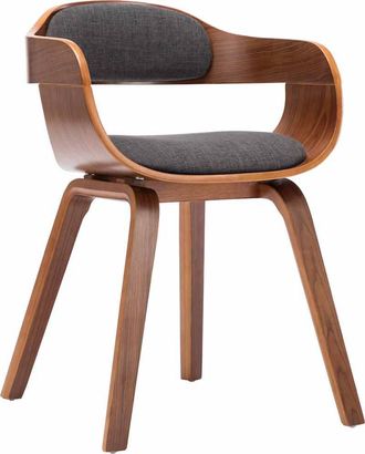 vidaXL Vidaxl - Silla De Comedor Tela Y Madera Curvada Gris Oscuro