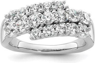 Diamond2Deal 14k White Gold Lab Grown Diamond Wedding Band Ring 1.6Ct Clarity- VS Color- G-H