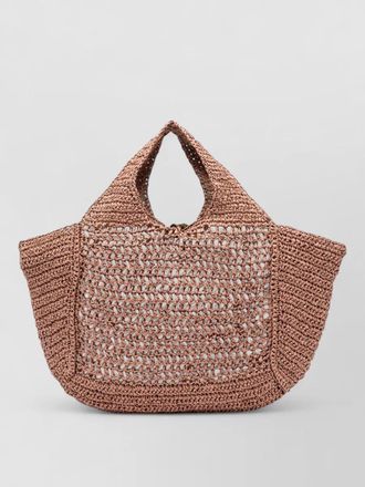 Gianni Chiarini nefeli crochet beach bag dual handles