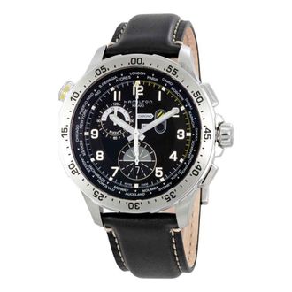 Hamilton Worldtimer Chronograph Black Dial Mens Watch H76714735