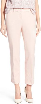 Halogen Soft Stretch Casual Work Cotton Cropped Pants In Pink