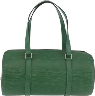 Louis Vuitton Soufflot Handbag Epi Leather Green Leather Handbag (Pre-Owned)