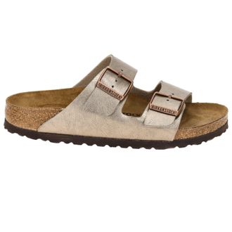 Birkenstock Arizona BS Birko-Flor Unisex Slides Sandals - Graceful Taupe - Size:UK 5.5
