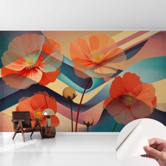 Tulup Fotomurale Adesivo - Murale Da Parete - Carta Da Parati Autoadesiva - Design Parete Moderno - Fiori Dei Sensi 416x254 Cm