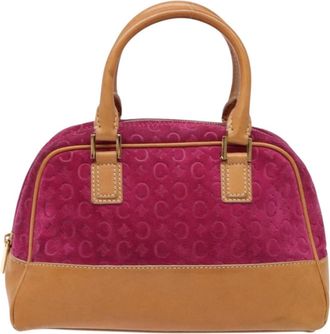 Celine Vintage Macadam Handbag C Macadam Suede Purple Suede Handbag (Pre-Owned)