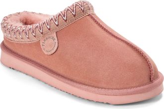 Dearfoams Fireside by Dearfoams Womens Greta Genuine Shearling Clog Slipper with Taping