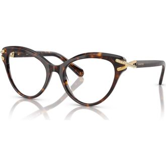 Swarovski 55mm Cat Eye optical glasses in Tortoise at Nordstrom