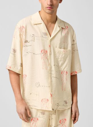 Misbhv Mens Devil postcard cabana shirt