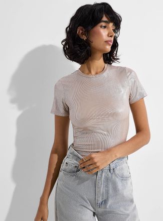 Icone Womens Short-sleeve metallized T-shirt