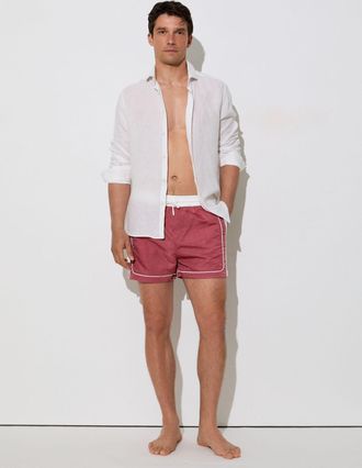 Reiss Pomegranate Piped Drawstring Swim Shorts, Xxl
