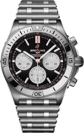 Breitling Chronomat B01 42 Chronograph Black Dial Stainless Steel Mens Watch AB0134101B1A1