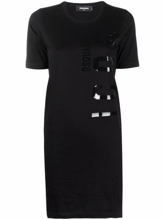 Dsquared2 T-shirt met logopatch - Zwart