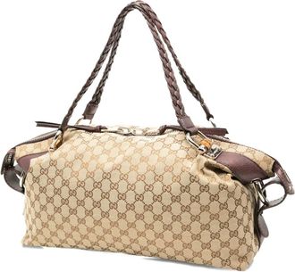 Gucci 2000-2015 Medium GG Canvas Bamboo Bar tote bag - Brown