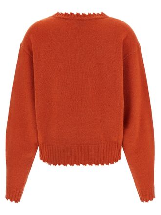 Nude Frayed-Hem Cashmere Sweater - rust