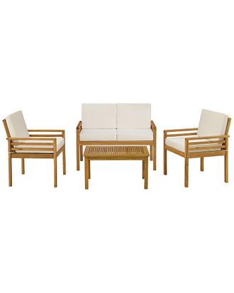 Alaterre Furniture Okemo Weather-Resistant Acacia Wood Outdoor 4Pc Patio Furniture Set