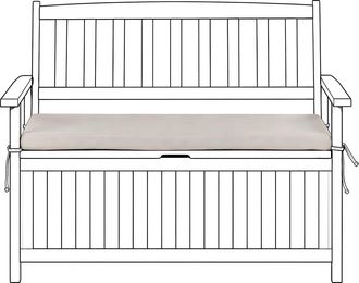Beliani Coj&iacute;n Para Banco De Jard&iacute;n Con Lazos Funda Extra&iacute;ble Tela De Olefina Exterior Beige Sovana