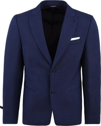 Daniele Alessandrini Francesco Jacket - Heren - Blazers - Blauw - 2XL - Leer - Jassen