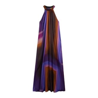 Momoni Yuca Dress - Dames - Maxi kleedjes - Veelkleurig - S - Satijn - Kleedjes